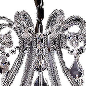 Homeroots Candle Style Empire Eight Light Transparent Glass Led Ceiling Light   468888