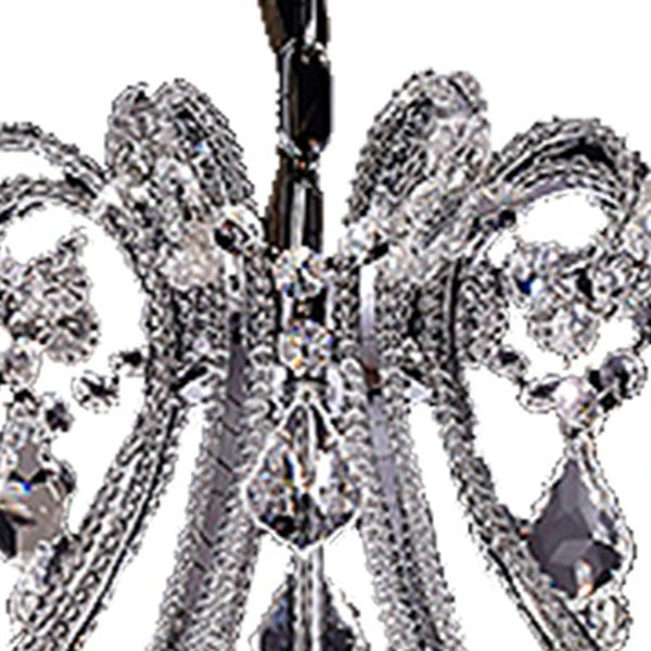 Homeroots Candle Style Empire Eight Light Transparent Glass Led Ceiling Light   468888