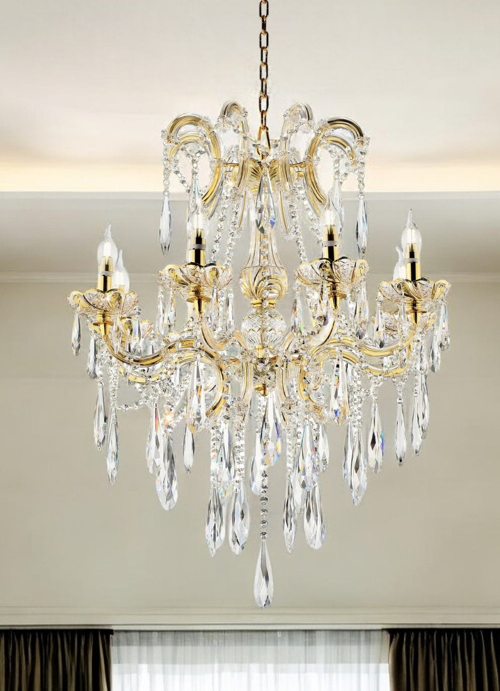 Homeroots Candle Style Empire Transparent Glass Led Ceiling Light   468889