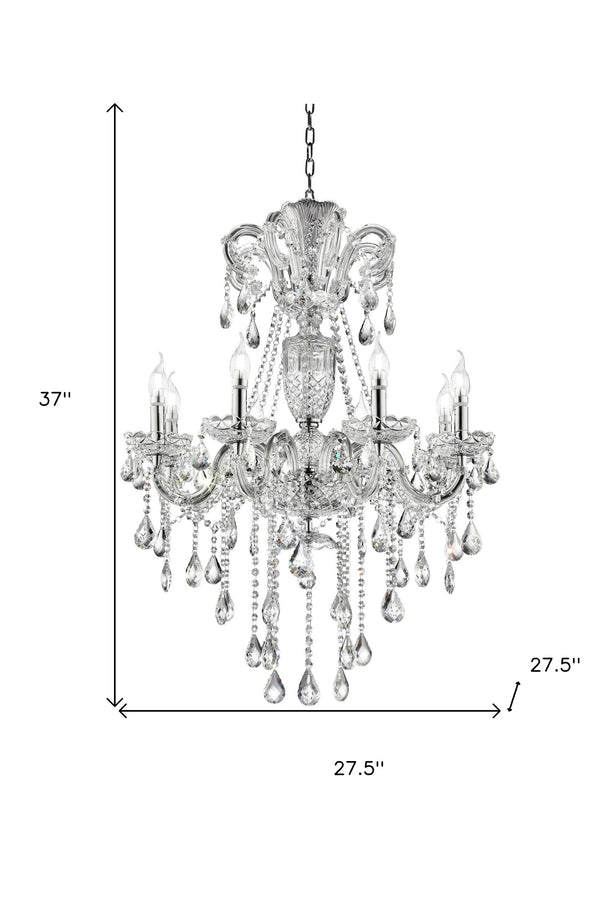 Homeroots Candle Style Empire Transparent Glass Led Ceiling Light   468891