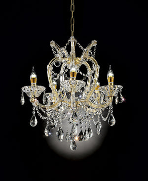 Homeroots Five Light Glam Gold And Faux Crystal Chandelier   468892