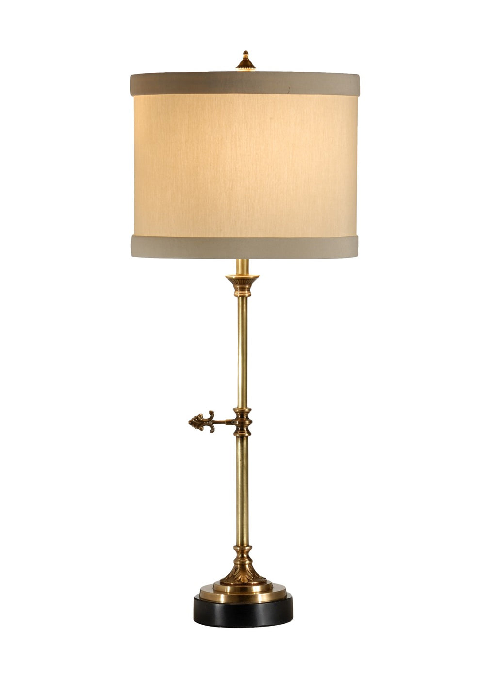 Wildwood Complex Key Lamp — Solid Brass & Black Marble Accent, Antique Patina, Sculptural Key Design, 27" H 46890