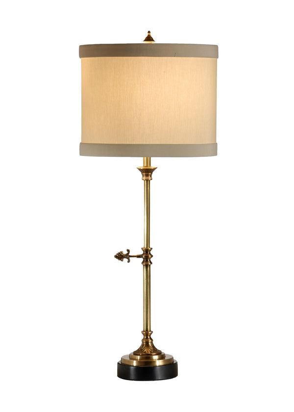 Wildwood Complex Key Lamp — Solid Brass & Black Marble Accent, Antique Patina, Sculptural Key Design, 27" H 46890