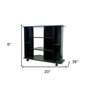 Homeroots 35" Black Open Shelving Tv Stand  Manufactured Wood 468918