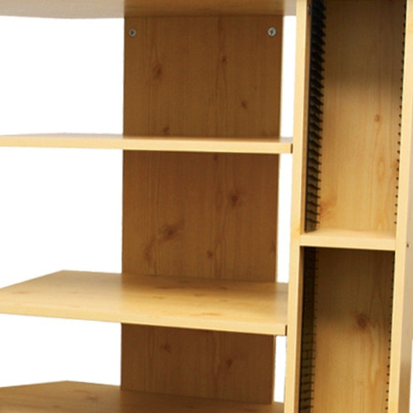 Homeroots 35" Wood Brown Open Shelving Tv Stand Natural Manufactured Wood 468919