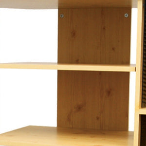 Homeroots 35" Wood Brown Open Shelving Tv Stand Natural Manufactured Wood 468919