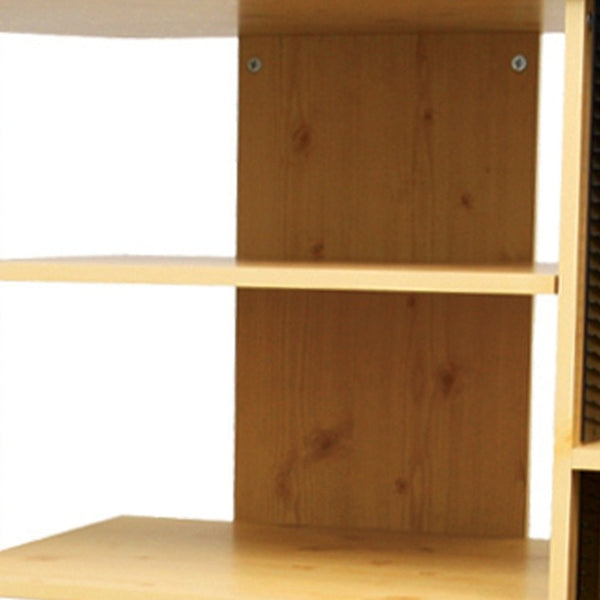 Homeroots 35" Wood Brown Open Shelving Tv Stand Natural Manufactured Wood 468919