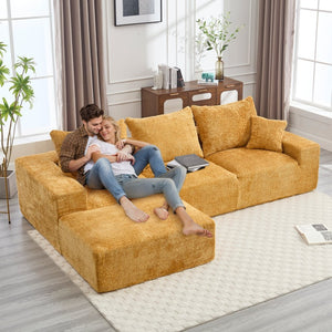 English Elm United L-Shaped Chenille Sofa - Plush Comfort, Spacious Seating, And No Assembly Required For Your Home W1568S00121-GIGA