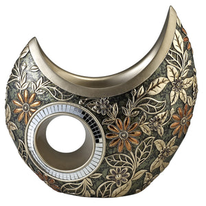 Homeroots 12" Polyresin Gold Floral Novelty Table Vase  Polyresin 468940