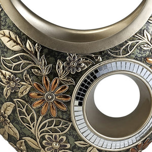 Homeroots 12" Polyresin Gold Floral Novelty Table Vase  Polyresin 468940