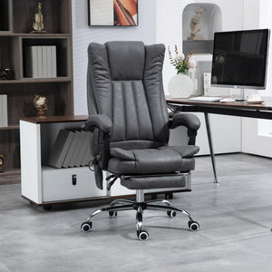 English Elm Vinsetto Microfiber High Back Office Chair With 6-Point Massage, Heat, Footrest & Ergonomic Comfort W2225P217522-GIGA