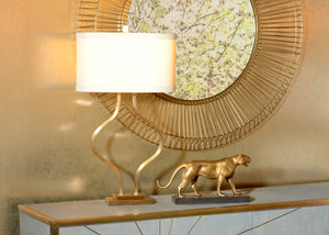 Wildwood Brass Hand-Formed Bow Lamp With Antiqued Finish — Sculptural 31" Table Light For Timeless Style 46899