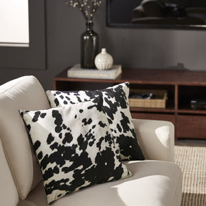 Devon Cowhide Pattern Throw Pillows Set of 2 Bold Farmhouse Accent for Modern Decor