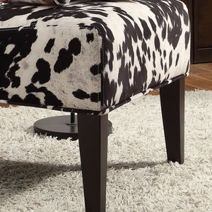 Devon Cowhide Print Accent Chair with Rubberwood Legs for Any Living Space