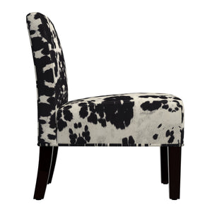 Devon Cowhide Print Accent Chair with Rubberwood Legs for Any Living Space