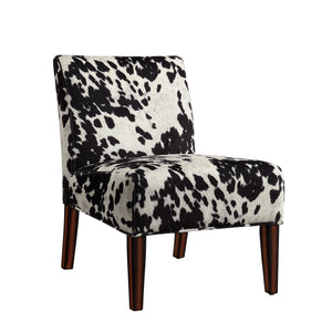 Devon Cowhide Print Accent Chair with Rubberwood Legs for Any Living Space