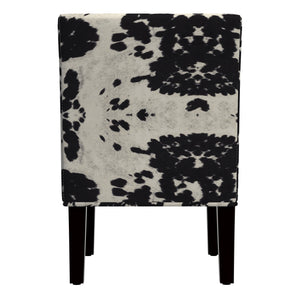 Devon Cowhide Print Accent Chair with Rubberwood Legs for Any Living Space