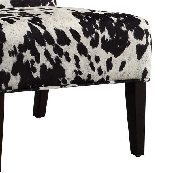 Devon Cowhide Print Accent Chair with Rubberwood Legs for Any Living Space