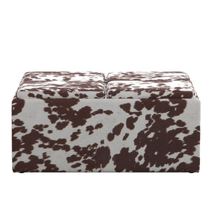 Homelegance Novelia Faux Cowhide Storage Ottoman with Reversible Tray Lids on Casters 468PF23(3A)