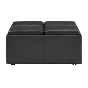 Homelegance Novelia Upholstered Storage Ottoman with Reversible Tray Lids on Casters 468PU(3A)