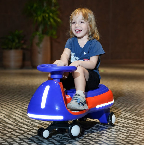 English Elm 12v Kids Ride on Twist Car with Dual Motors Led Wheels Bluetooth and Learning Content W1760P384599