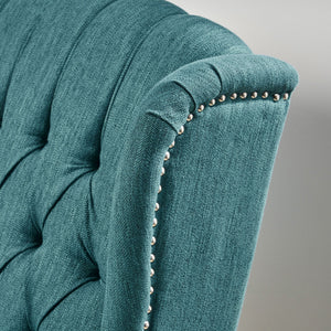 English Elm Christopher Knight Home® - Push Back Recliner Chair with Nailhead Trim and Tufted Wingback, Oversized Pushback Lounge Comfort Teal 64257.00T