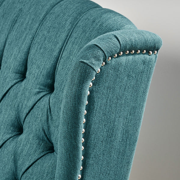 English Elm Christopher Knight Home® - Push Back Recliner Chair with Nailhead Trim and Tufted Wingback, Oversized Pushback Lounge Comfort Teal 64257.00T