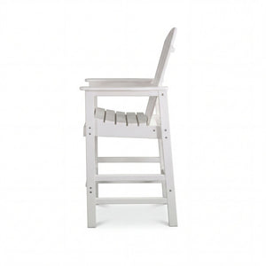 English Elm All-weather Hdpe Outdoor Bar Height Adirondack Chair with Armrests and Cup Holder White W3566P456544