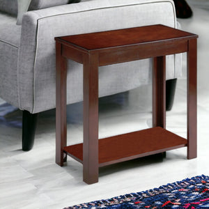 HomeRoots 24" Brown End Table with Shelf - Versatile Accent Table for Living Rooms, Bedrooms & Small Spaces 469016