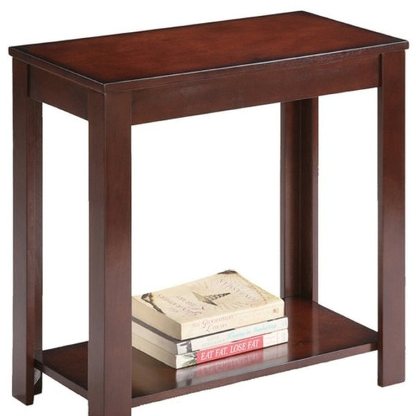 HomeRoots 24" Brown End Table with Shelf - Versatile Accent Table for Living Rooms, Bedrooms & Small Spaces 469016