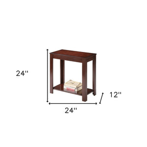 HomeRoots 24" Brown End Table with Shelf - Versatile Accent Table for Living Rooms, Bedrooms & Small Spaces 469016