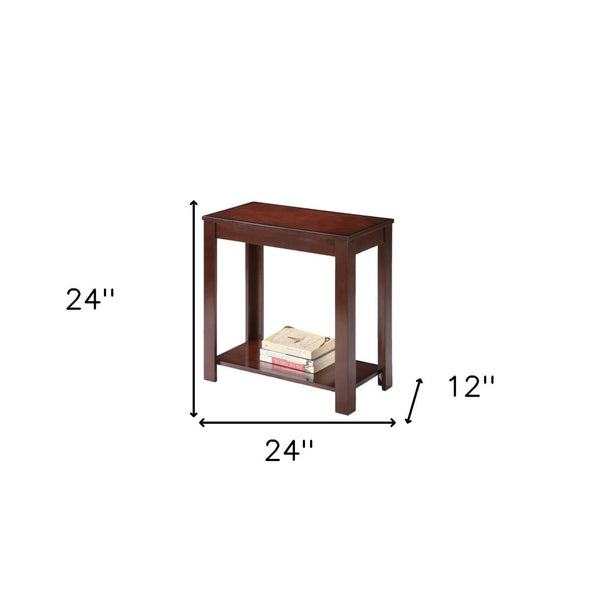 HomeRoots 24" Brown End Table with Shelf - Versatile Accent Table for Living Rooms, Bedrooms & Small Spaces 469016