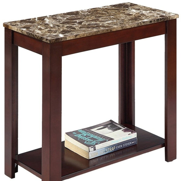 Homeroots 24" Brown End Table With Shelf   469018