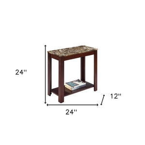 Homeroots 24" Brown End Table With Shelf   469018