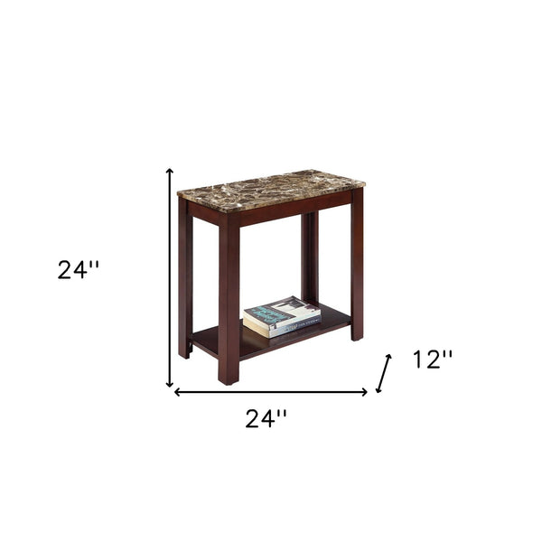 Homeroots 24" Brown End Table With Shelf   469018