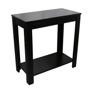 HomeRoots 24" Elegant Black End Table with Shelf - Versatile Nightstand, Storage Solution for Any Space! 469019
