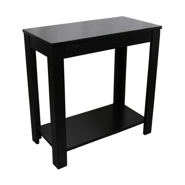 HomeRoots 24" Elegant Black End Table with Shelf - Versatile Nightstand, Storage Solution for Any Space! 469019