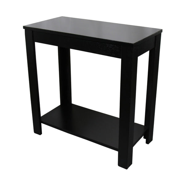 HomeRoots 24" Elegant Black End Table with Shelf - Versatile Nightstand, Storage Solution for Any Space! 469019