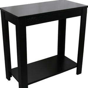 HomeRoots 24" Elegant Black End Table with Shelf - Versatile Nightstand, Storage Solution for Any Space! 469019