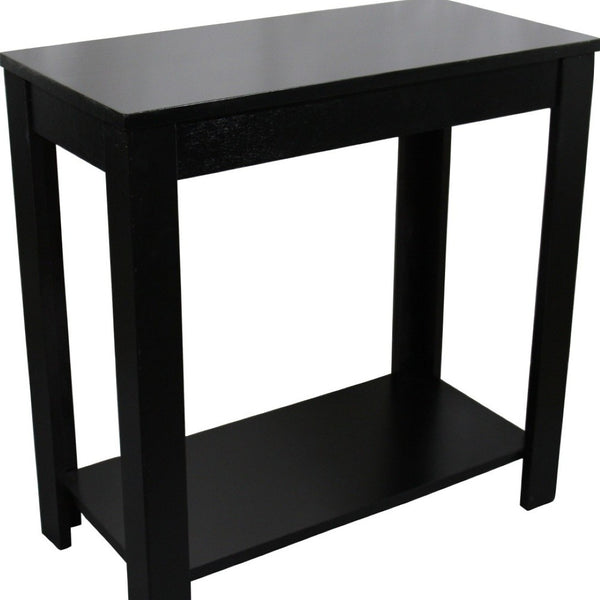 HomeRoots 24" Elegant Black End Table with Shelf - Versatile Nightstand, Storage Solution for Any Space! 469019