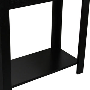 HomeRoots 24" Elegant Black End Table with Shelf - Versatile Nightstand, Storage Solution for Any Space! 469019