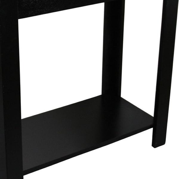 HomeRoots 24" Elegant Black End Table with Shelf - Versatile Nightstand, Storage Solution for Any Space! 469019