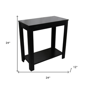 HomeRoots 24" Elegant Black End Table with Shelf - Versatile Nightstand, Storage Solution for Any Space! 469019