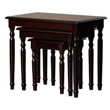 Homeroots Set Of Three 19" Brown Nested Tables   469056