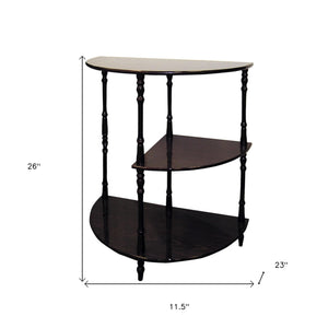 Homeroots 26" Brown End Table With Two Shelves   469058