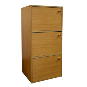 HomeRoots 36" Natural Wood Three Tier Bookcase - Stylish Storage Shelves for Home & Office, Versatile Design! 469071
