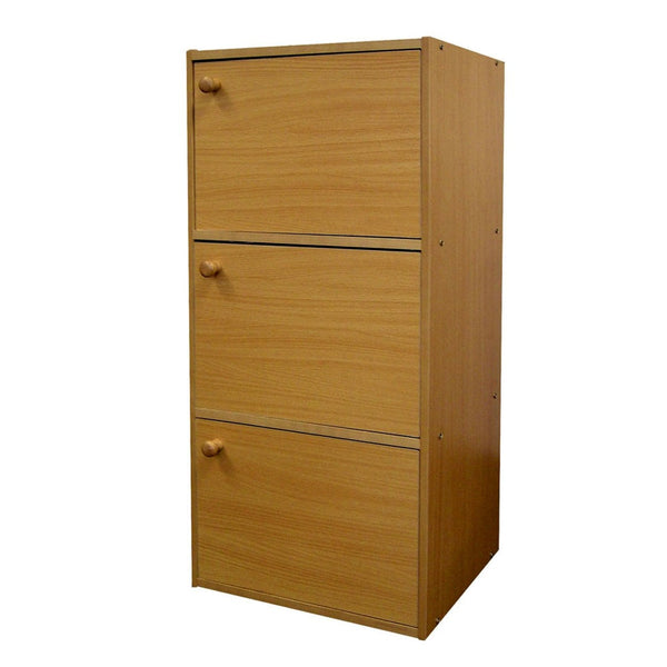 HomeRoots 36" Natural Wood Three Tier Bookcase - Stylish Storage Shelves for Home & Office, Versatile Design! 469071