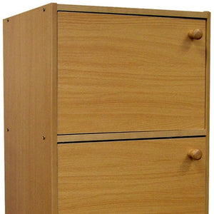 HomeRoots 36" Natural Wood Three Tier Bookcase - Stylish Storage Shelves for Home & Office, Versatile Design! 469071