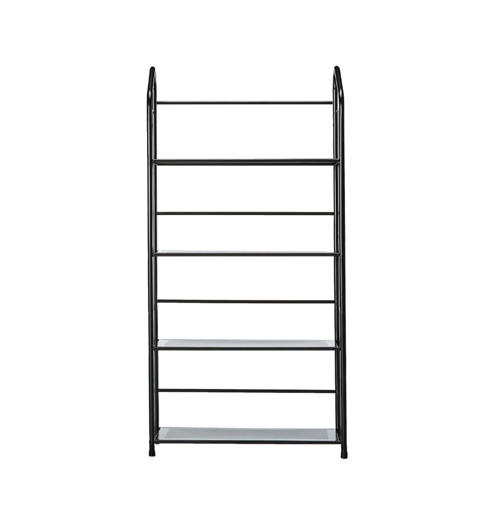 HomeRoots 49" Black Metal Four-Tier Bookcase - Modern Industrial Design for Space-Saving Storage and Display 469089