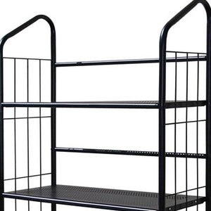 Homeroots Black Five Shelf Metal Standing Book Shelf   469090